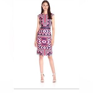 Vince Camuto Geometric Printed Bodycon Dress Sz 4